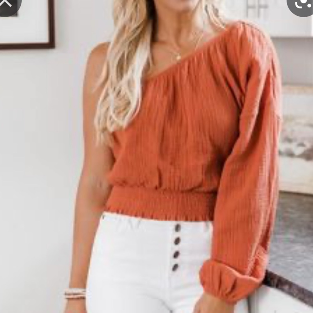 NEW Pink Lily One Shoulder Crop Top